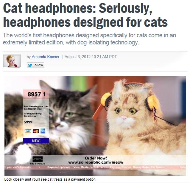 猫とヘッドフォン